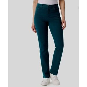 Gloria Vanderbilt Amanda Classic Fit Green Jeans New 16 P Stretchy‎ Neutral Fall